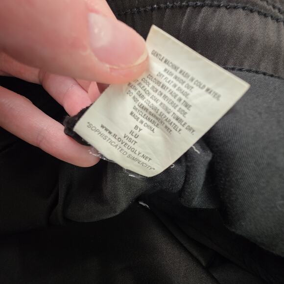 I Love Ugly Pants Zespy Men’s Size L Black Tapered Slim Fit Black Zipper Milita - Picture 9 of 10